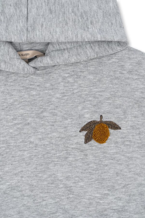 Bluzë Hoodie - Lemon on Grey Melange - Figura 3