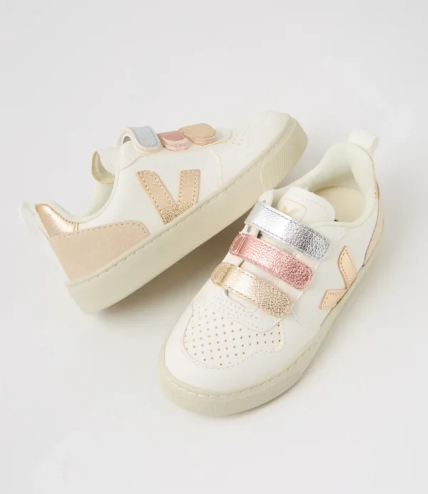 Veja V-10, Leather Multico Extra White Shiny